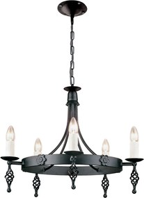 ELSTEAD BY5-BLACK BELFRY Rusztikus Csillár Fekete E14 IP20
