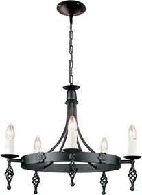 Elstead Lighting BELFRY BY5-BLACK Csillár 5x60W/E14