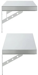 2 db ezüstszínű rozsdamentes acél fali polc 75 x 23,5 cm