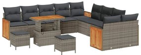 Kerti Kanapé Szett 13 pcs Szürke Sötétszürke 90 x 55 x 71 cm