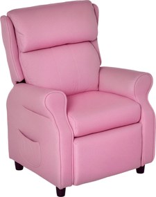 HOMCOM Gyermek Kanapé Kicsiknek, Gyermek Fotel, Dőlt Szék Lábpihentetővel 3-5 Éves Fiúknak és Lányoknak Rózsaszín 58 x 53 x 70 cm | Aosom
