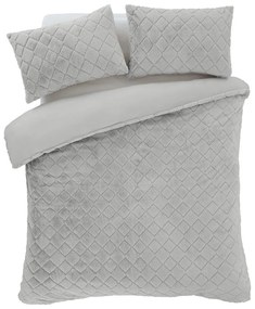 Szürke kétszemélyes mikroplüss ágyneműhuzat 200x200 cm Cosy Diamond – Catherine Lansfield