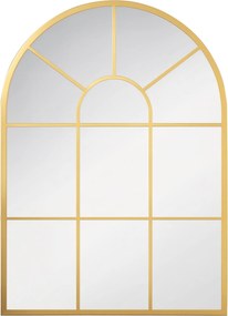 HOMCOM Fali Tükör 70 x 50 cm Ablak Tükör Fém Kerettel Dekoratív Fali Tükör Hálószobába Nappaliba, Arany | Aosom