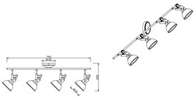 Trio - Spotlámpa GINA 4xE14/40W/230V fehér