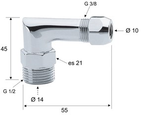 Sapho, Outlet M1 / 2x10, króm, 60012