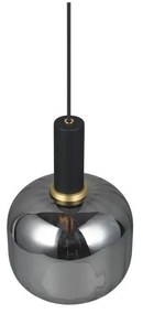 Fekete függőlámpa üveg búrával ø 20 cm Diva – Trio