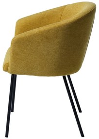 Mustársárga kárpitozott karfás étkezőfotel Easton – Unique Furniture