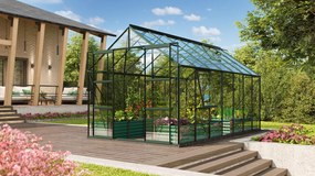 üvegház VITAVIA URANUS 11500 tiszta üveg 3 mm zöld színű LG1039