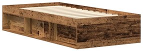 antik fa szerelt fa ágykeret matrac nélkül 100x200 cm