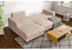 Bézs kordbársony sarokkanapé (bal oldali) Beata – Ropez