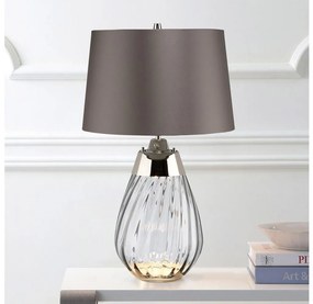 Elstead LENA-TL-S-SMOKE - LED Asztali lámpa LENA 1xE27/60W/230V + 1xGU10/7W szürke