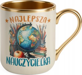Prémium Bögre Arany Ecru Pedagógusnap Tanárnő Ajándék