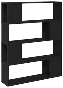 Könyvespolc Fekete Tölgy 100x24x124 cm Mérnöki Fa