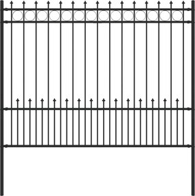 vidaXL Tüskés gyűrűs kerítés Fekete 200 x 200 cm Porszórt acél