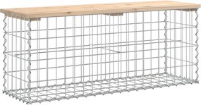 vidaXL tömör fenyőfa gabion kerti pad 103x31,5x42 cm