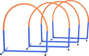 PawHut Kutya Agilitási Tréningfelszerelés, Kutya Agilitási Készlet, 4 Darabos Akadály Készlet Idős Kutya Számára, Kutya Tréning Készlet Hordtáskával,