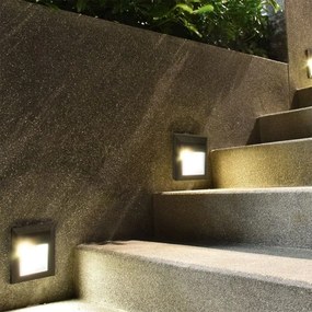 LED kültéri lépcsővilágítás 2W 230V IP65 4000K fekete