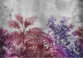 3D fotótapéta Nappaliba Beton Levelek Fal 254x184