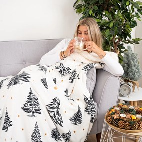 4Home Frosted Trees gyapjú hatású pléd, 150 x 200 cm