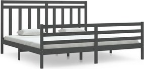vidaXL szürke tömör fa ágykeret 200 x 200 cm