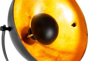 Globo 45150145 Állólámpa, fém fekete, fém arany színű matt, lábpedálos kapcsoló a kábelen, forgatható/dönthető, ø: 560mm, M: 1530mm, 1x E27 40W 230V izzó nélkül
