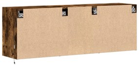 füstös tölgy színű fali TV-szekrény LED-ekkel 130x31x45 cm