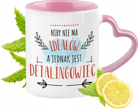 Kiskereskedői bögre Rózsaszín, szív alakú füllel Kávé ajándék