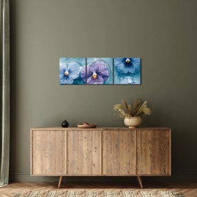Kép - Ibolyák a vízben (órával) (90x30 cm)
