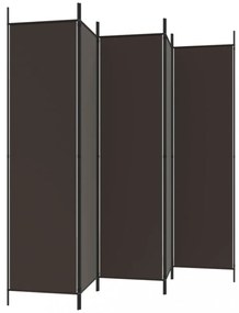 6 paneles barna szövet paraván 300x200 cm