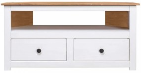 Fehér tömör fenyőfa sarok tv-szekrény 93 x 49 x 49 cm