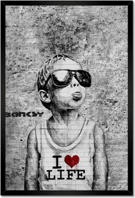 Poszterek keretben 40x60 I love life Banksy Spray