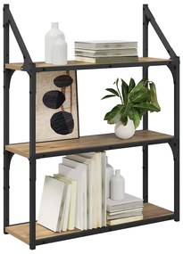 vidaXL Falpolc polcokkal Artisan tölgy 60 x 21 x 78,5 cm Faanyag