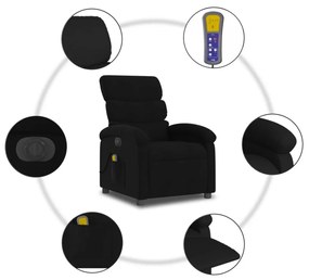 fekete szövet elektromos dönthető masszázsfotel