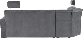Kinyitható ülőgarnitúra, szürke szövet, balos, SANTIAGO