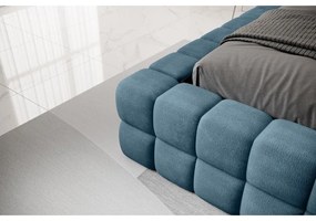 Kék kárpitozott ágyneműtartós franciaágy ágyráccsal 180x200 cm Dizzle – ELTAP