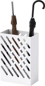 HOMCOM Esernyőtartó 4 Horgos és Vizesedő Tálcával, Acél, 28 x 14 x 41 cm, Fehér | Aosom