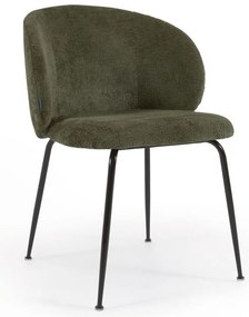 Zöld kárpitozott étkezőfotel Minna – Kave Home