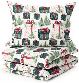 Pamut ágynemű CHRISTMAS PRESENT krémszínű Ágyneműhuzat mérete: 70 x 90 cm | 140 x 220 cm