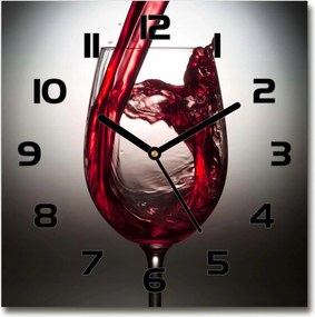 Csendes üveg falióra Vörösbor 30x30 cm