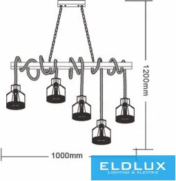 ELDLUX A91-5 Vintage Csillár IP20