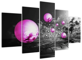 Absztrakt kép - lila gömb (150x105cm)