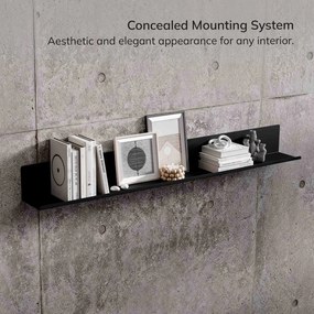 JOANNE fali polc 1200 mm, fekete