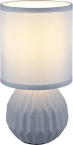 Globo 21730B Asztali lámpa, kerámia kék, textil kék, kábel PVC fehér, billenőkapcsoló a kábelen, ø: 120mm, M: 230mm, kábel hossza 1300mm, 1x E14 40W 230V izzó nélkül
