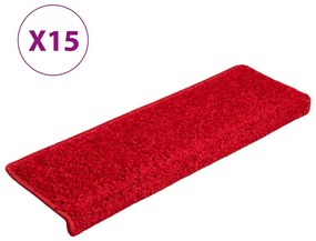 15 db piros lépcsőszőnyeg 65x21x4 cm