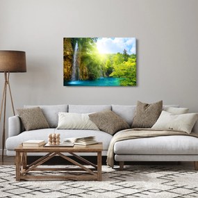 Kép - vízesések az erdőben (90x60 cm)