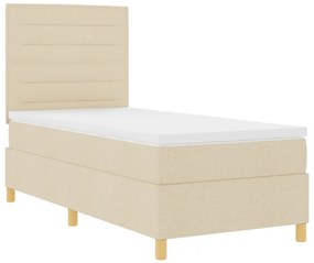vidaXL Box Spring ágy matraccal, krém, 90x200 cm, szövet