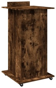 szerelt fa állópult kerékkel és fiókkal 55 x 55 x 107 cm
