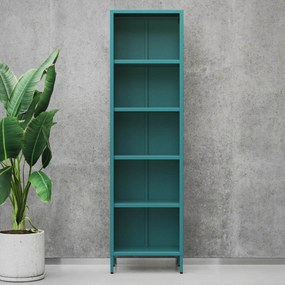 Könyvespolc MARIO, 500 x 1800 x 350 mm, Modern: tengerszínű