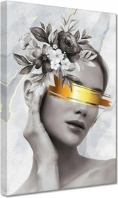 Vászonkép 20x30 Női portré arany karszalag