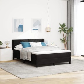 Box Spring Ágy Matrac Készlettel Fekete 140x200 cm Bársonyos